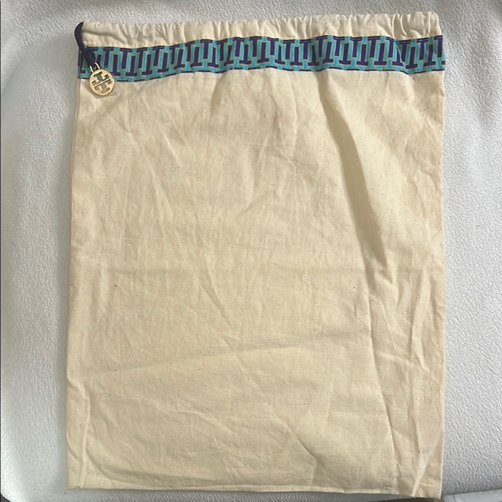 Tory Burch Cream Bag with Blue Pattern